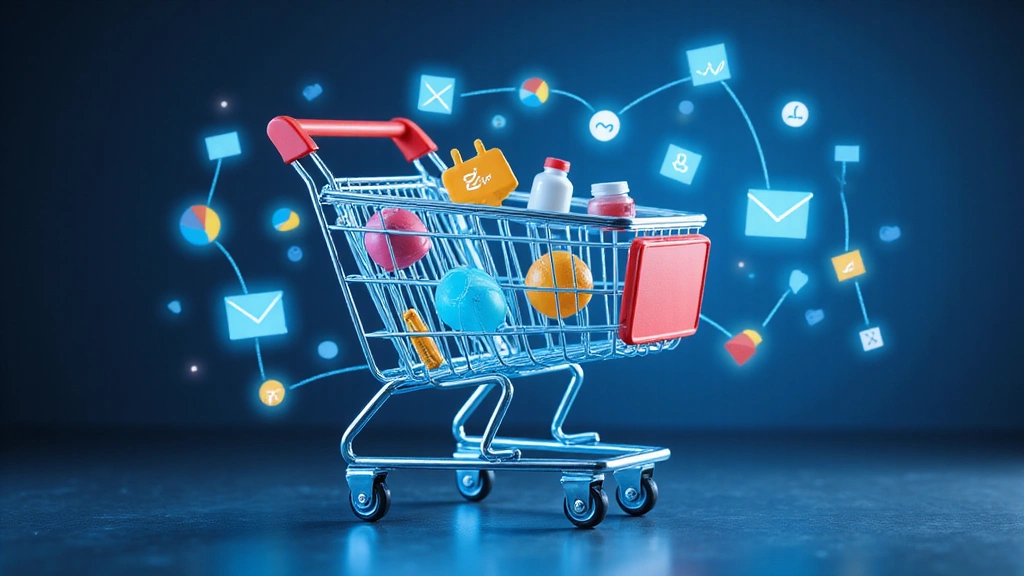 Carrello della spesa digitale con vari prodotti, simboleggiando le condizioni di vendita online.